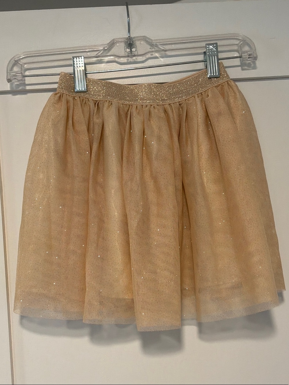 H & M Girl’s Shimmer Tulle Skirt in Champagne